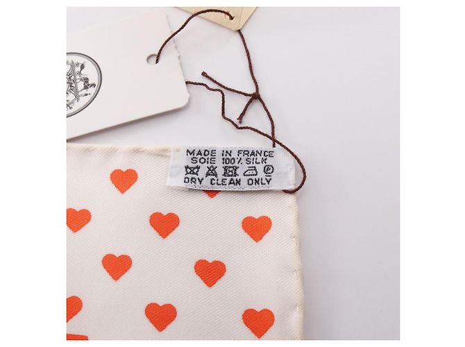 Hermès Hermes Petit Carré 45 Brides de Gala Love Sciarpa Bianco Multicolore Arancione - vista 3