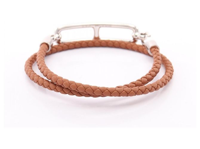 Hermès Pulsera Hermes Roulis Double Tour Castaño Plata - vista 2