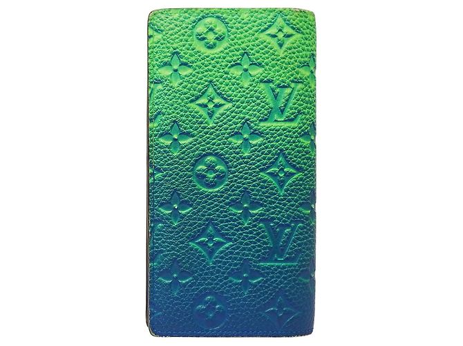 Louis Vuitton Men's Long Taurillon Illusion Wallet Blue Light green - view 2