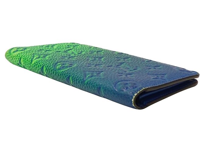 Louis Vuitton Men's Long Taurillon Illusion Wallet Blue Light green - view 3