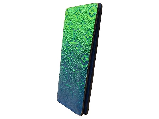 Louis Vuitton Men's Long Taurillon Illusion Wallet Blue Light green - view 4