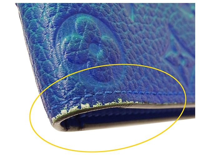 Louis Vuitton Men's Long Taurillon Illusion Wallet Blue Light green - view 8