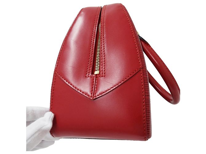 Borsa in pelle Epi Louis Vuitton Rosso - vista 10