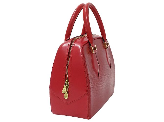 Borsa in pelle Epi Louis Vuitton Rosso - vista 4