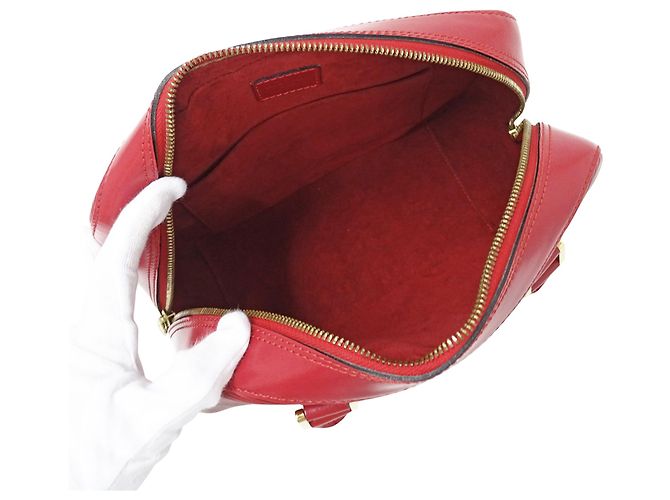 Borsa in pelle Epi Louis Vuitton Rosso - vista 5