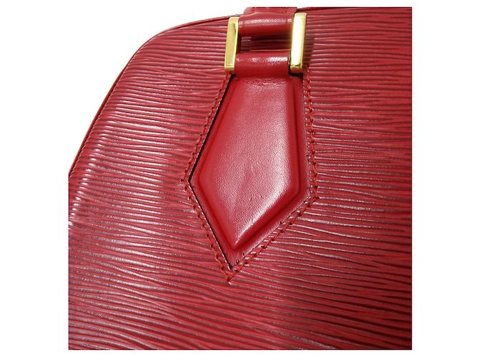 Borsa in pelle Epi Louis Vuitton Rosso - vista 7