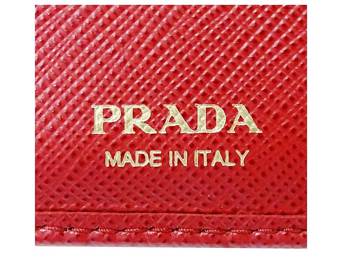 Saffiano Cartera bipliegue para mujer Prada Roja - vista 10