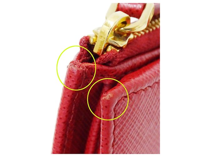 Saffiano Cartera bipliegue para mujer Prada Roja - vista 11