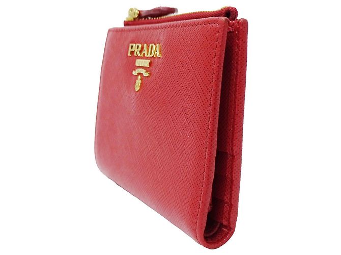 Saffiano Cartera bipliegue para mujer Prada Roja - vista 4