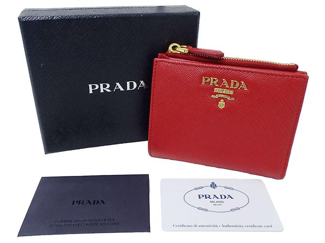 Saffiano Cartera bipliegue para mujer Prada Roja - vista 5
