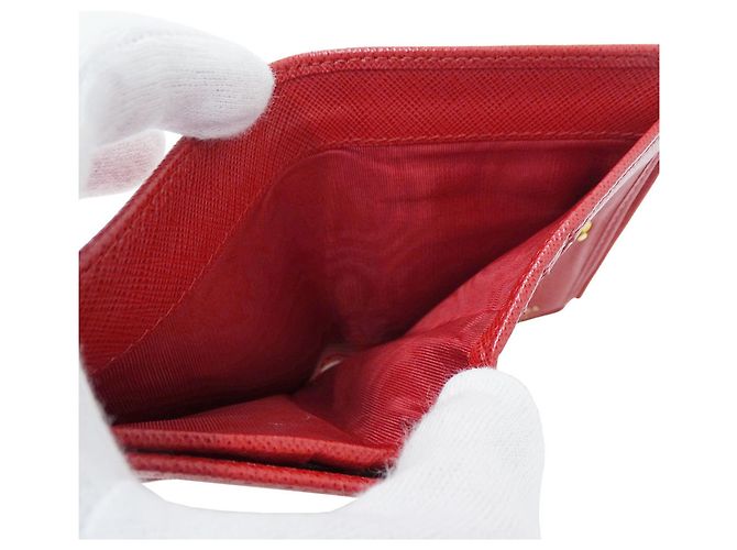 Saffiano Cartera bipliegue para mujer Prada Roja - vista 8