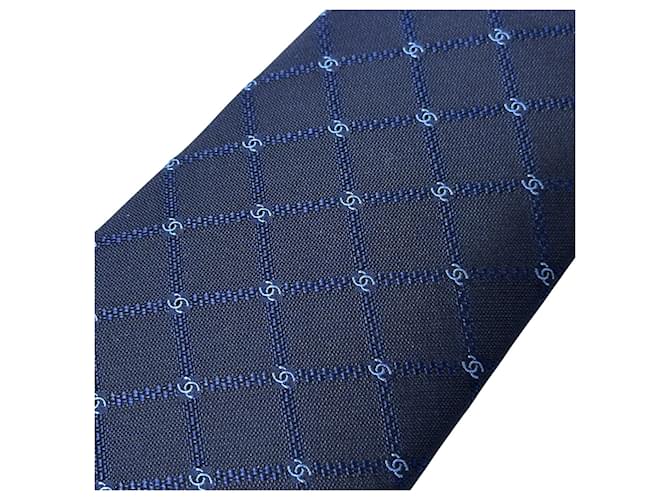 Cravatta in seta Chanel blu navy - vista 4