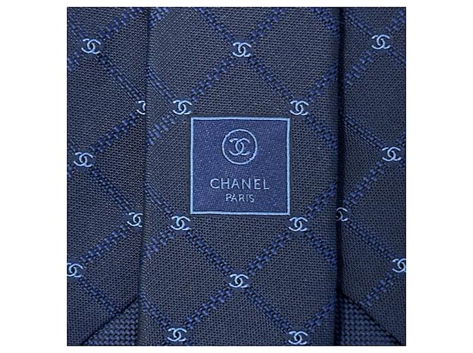 Cravatta in seta Chanel blu navy - vista 5