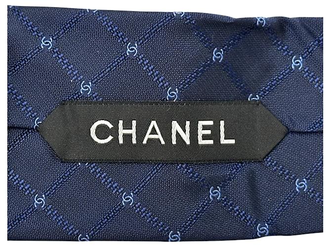 Cravatta in seta Chanel blu navy - vista 6