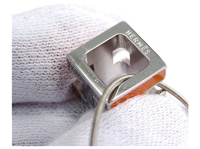 Hermès Collar Hermes Cage d'H H Cube Plata Naranja - Ansicht 10