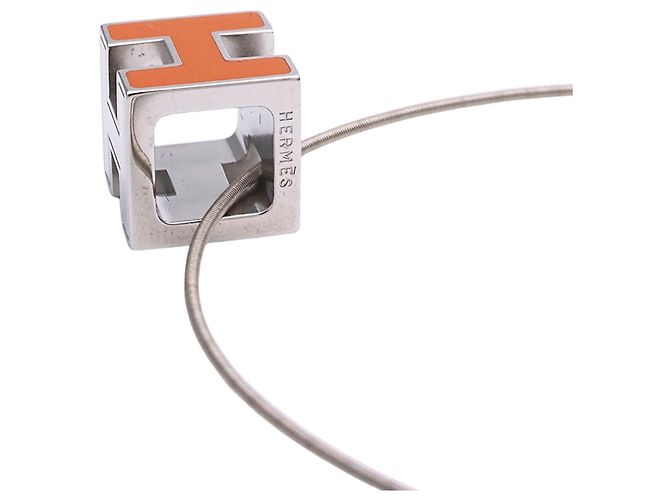 Hermès Collar Hermes Cage d'H H Cube Plata Naranja - Ansicht 3