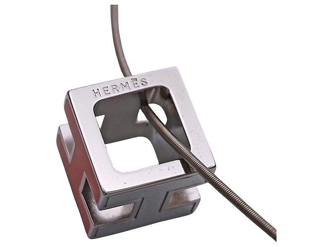 Hermès Collar Hermes Cage d'H H Cube Plata Naranja - Ansicht 5