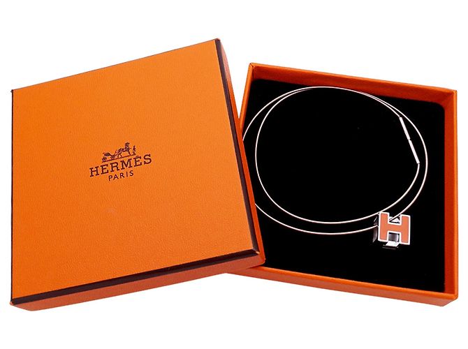 Hermès Collar Hermes Cage d'H H Cube Plata Naranja - Ansicht 7