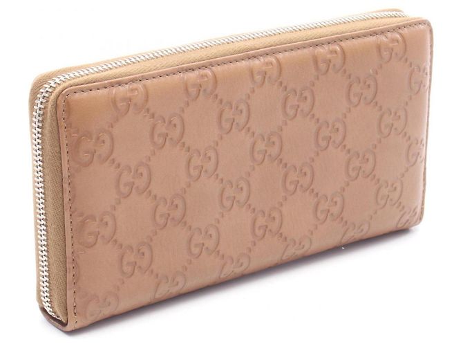 Cartera larga redondeada Gucci Guccissima Castaño Beige - vista 2