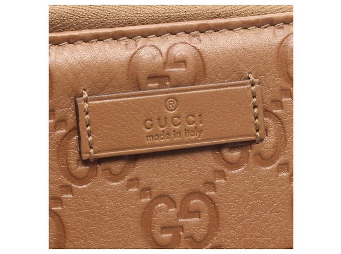 Cartera larga redondeada Gucci Guccissima Castaño Beige - vista 4
