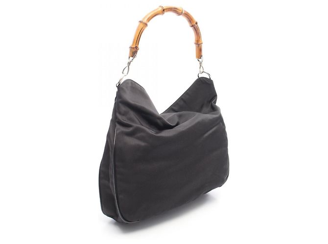 Borsa a Spalla Gucci Bamboo Nero - vista 2