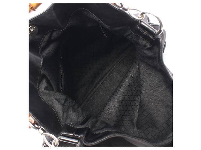 Borsa a Spalla Gucci Bamboo Nero - vista 3