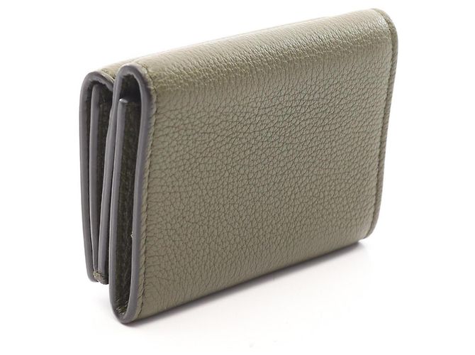 Gucci Mini Wallet Logo Tri-fold Leder - Khaki - Ansicht 2