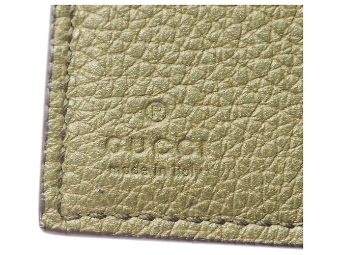 Gucci Mini Wallet Logo Tri-fold Leder - Khaki - Ansicht 5