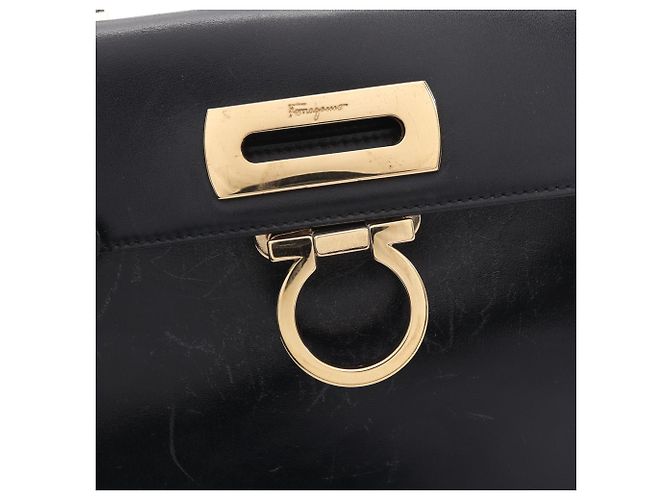Borsa 2-Way Gancini Salvatore Ferragamo Blu navy - vista 6