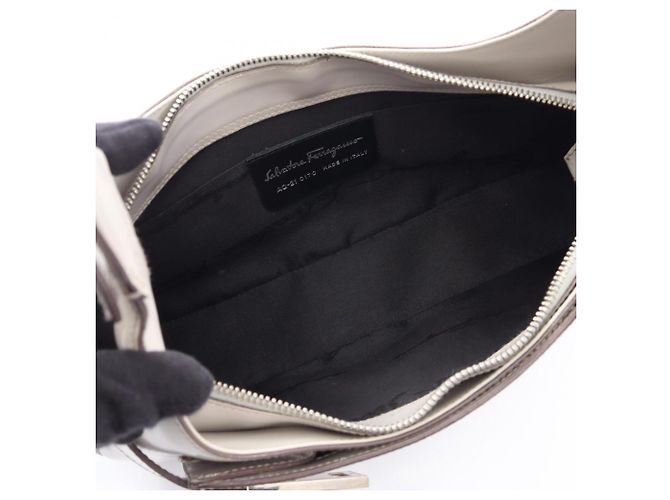 Borsa a tracolla Salvatore Ferragamo Gancini Marrone - vista 3