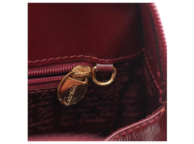 Zaino in pelle bordeaux Cartier Must Line - vista 8