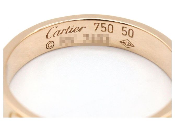 Anel Mini Love da Cartier em ouro rosa 18K Dourado - vista 3
