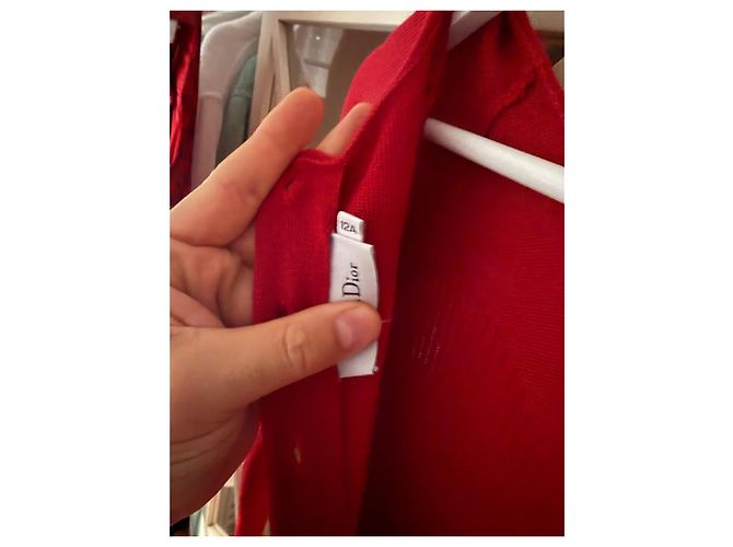 Dior Rotes Strickkleid mit Tüllrock - Ansicht 6