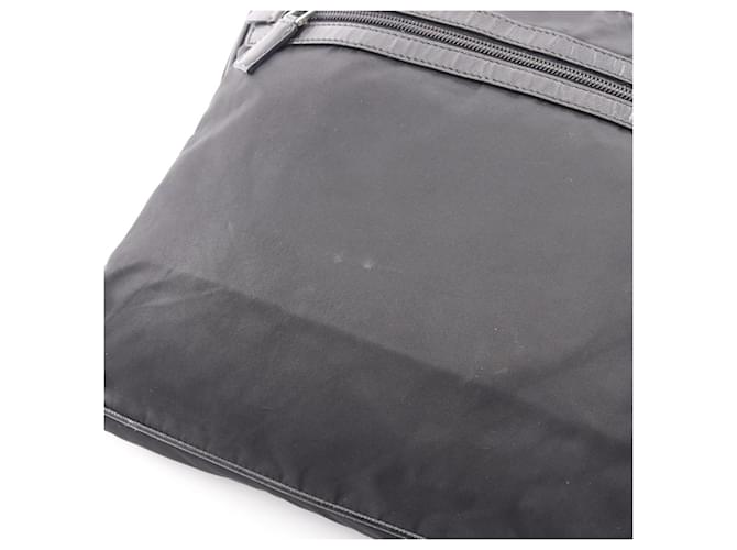 Saffiano Prada Triangle Logo Schultertasche Schwarz - Ansicht 10