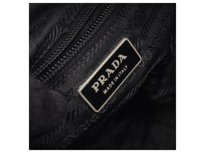 Saffiano Prada Triangle Logo Schultertasche Schwarz - Ansicht 4