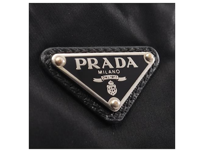 Saffiano Prada Triangle Logo Schultertasche Schwarz - Ansicht 5
