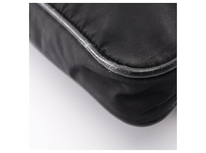 Saffiano Prada Triangle Logo Schultertasche Schwarz - Ansicht 6