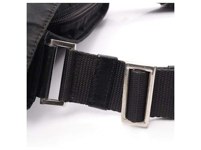 Saffiano Prada Triangle Logo Schultertasche Schwarz - Ansicht 9