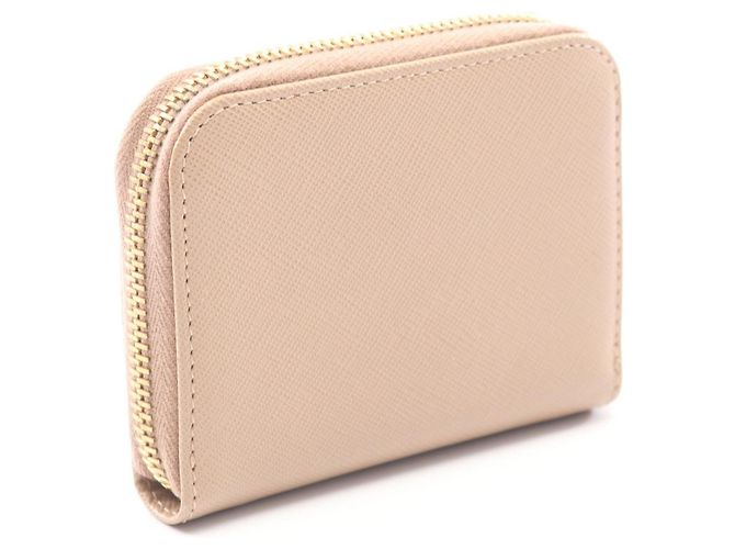 Cartera redonda con cremallera de cuero Saffiano rosa de Prada / Monedero - vista 2