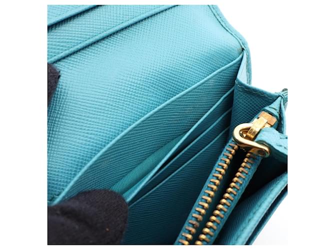 Prada Blue Bi-Fold Long Wallet Blau - Ansicht 11