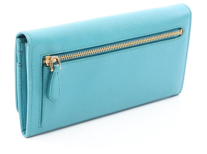 Prada Blue Bi-Fold Long Wallet Blau - Ansicht 2