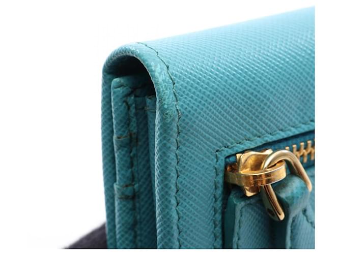 Prada Blue Bi-Fold Long Wallet Blau - Ansicht 7