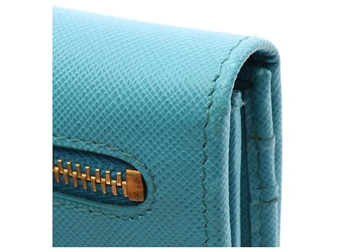 Prada Blue Bi-Fold Long Wallet Blau - Ansicht 8