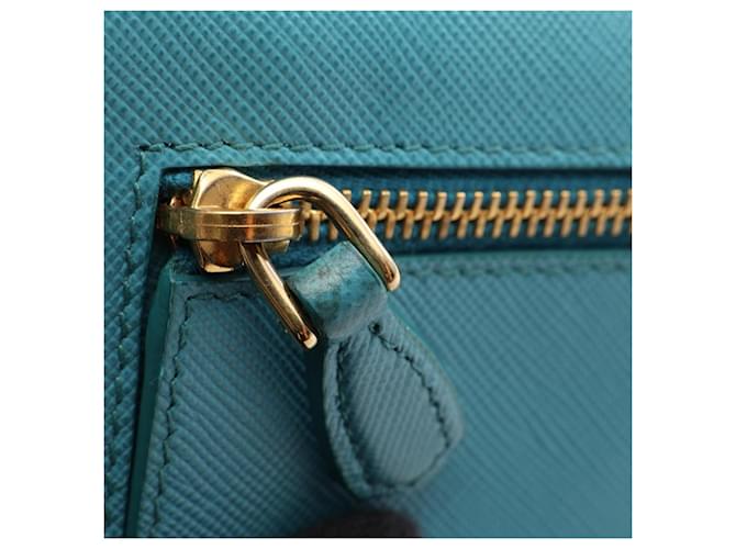 Prada Blue Bi-Fold Long Wallet Blau - Ansicht 9