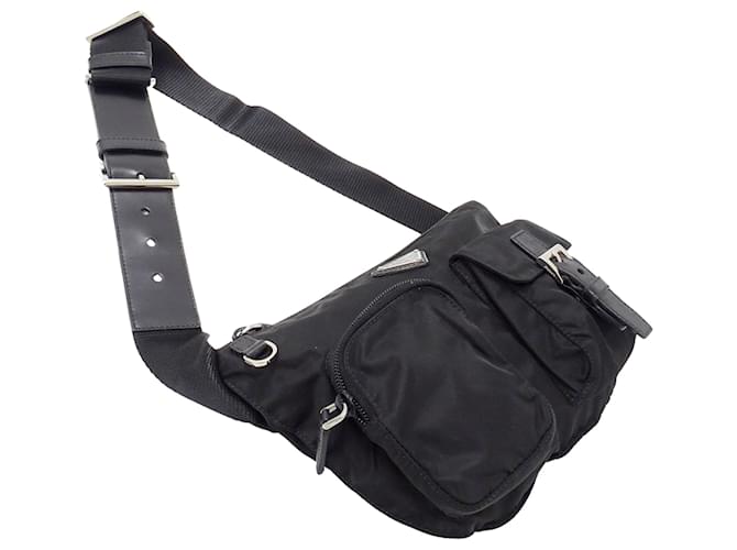 Borsa in nylon Prada nera Nero - vista 4