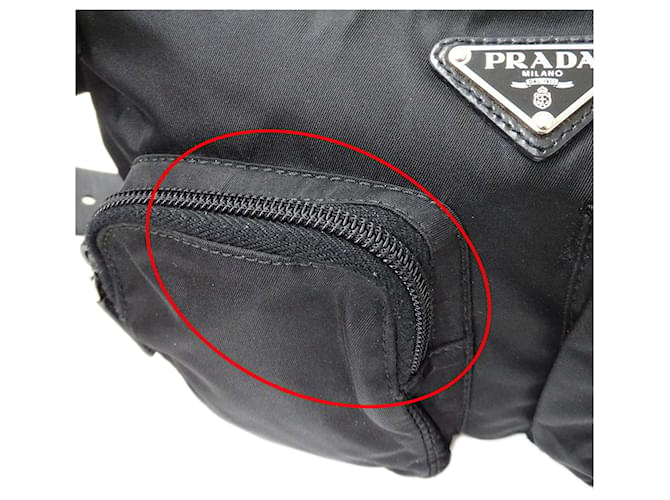 Borsa in nylon Prada nera Nero - vista 9