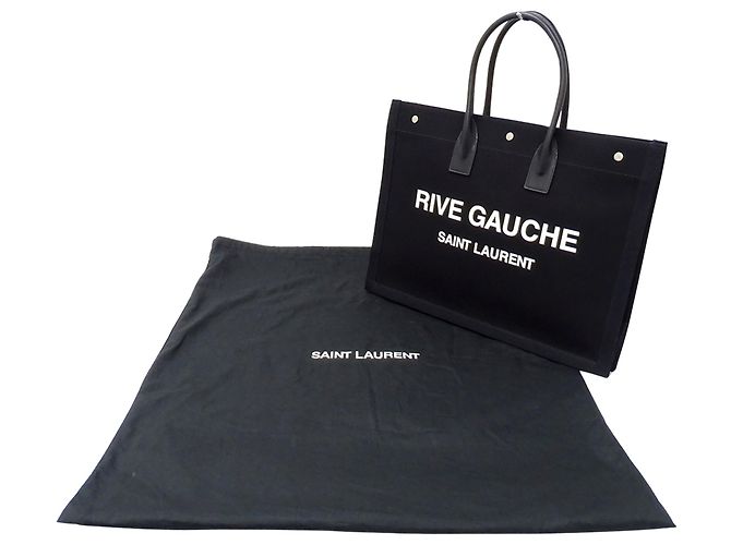 Borsa Tote Saint Laurent Rive Gauche Nero - vista 7