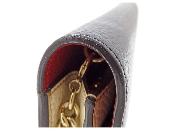 Portafoglio a tracolla con catena in pelle blu navy Gucci - vista 11