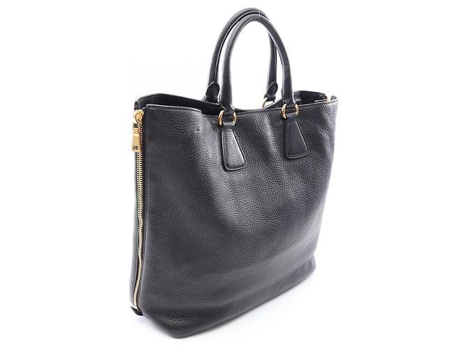 Prada Leder 2-Way Tote Bag Schwarz - Ansicht 2