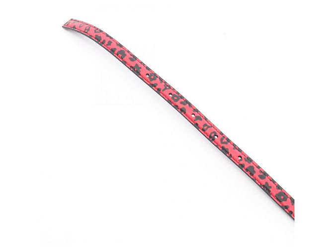 Christian Dior CD Logo Leopardenmuster Mini-Ledergürtel Schwarz Rot - Ansicht 3